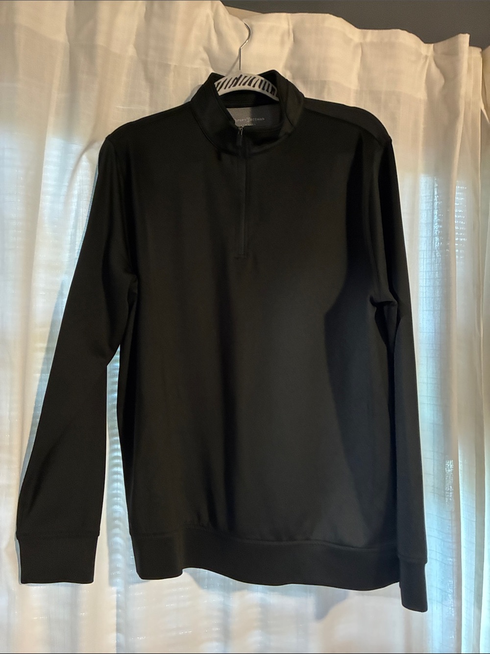 Hickey Freeman Men's Black Half-Zip Mock Neck Sweater